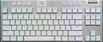 Teclado Mecanico Inalambrico Logitech G915 TKL RGB Lightspeed Gaming Blanco sinTeclado Numerico, 920-009660