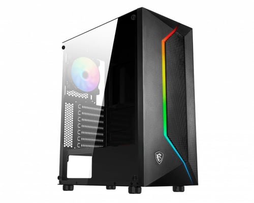 Gabinete MSI MAG Vampiric 100R Negro/ Mid Tower/ 2X Ventiladores/ Sin Fuente/ USB 3.2