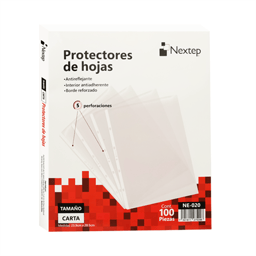 Caja Con 100 Piezas de Protector de Hojas Nextep NE-020 / Tamaño Carta / Transparente