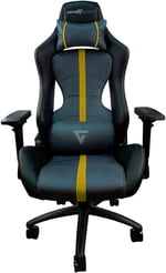 Silla Game Factor CGC650-YE / Tela / Estructura Metálica / Descansa Brazos Ajustable 4D /Reclinable / Cojín Lumbar Y Cuello / Color Negro-Amarillo