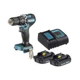 Rotomartillo/ Taladro Inalambrico Sin Carbones Makita DHP487SYX2 Broquero de 1/2", 1,700 RPM, 18V?, Torque: 40 N.M C/2 BAT. (1.5AH) y Cargador