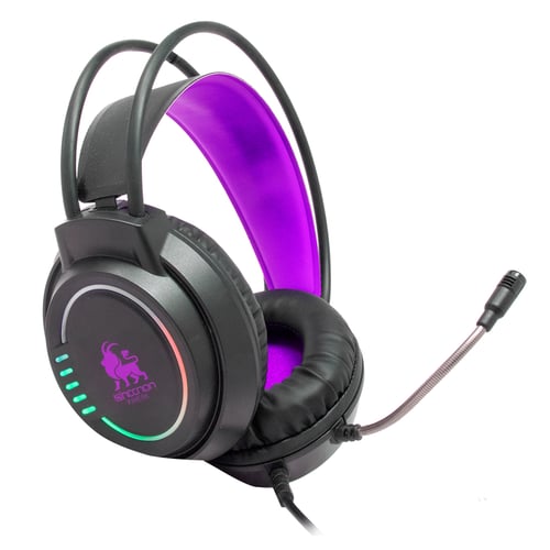Diadema Audifono Flexible Con Microfono Necnon Alambrico Gamer 3.5MM/ LED/ Color Negro-Fucsia, NCAGKI13FL