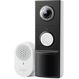 Timbre Con Camara Inalambrica TP-LINK TAPO D235 / IP66 / 2K / 5MP / 180° / Ultra-Wide / Vision Nocturna A Color / Bateria Recargable U Opcion Cableado De 8-24V / Audio2-Vias / Incluye Bocina De Timbre