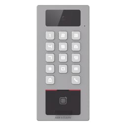 Terminal De Control De Acceso Hikvision DS-K1T502DBFWX-C-E1 Con Metodos De Autenticacion Por Tarjeta / Huella Dactilar / Codigo QR / PIN O App HIK-CONNECT / IP65 / IK09 / Control Remoto A Traves De La Aplicacion Movil HIK-CONNECT