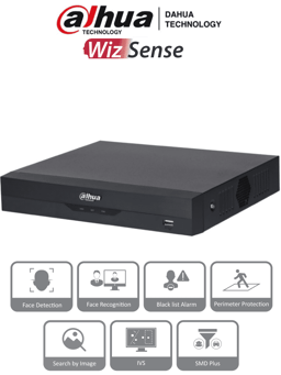 NVR 16 Canales IP Dahua DHI-NVR2116HS-I2/8MPX/WizSense/Con IA/Rendimiento de 144Mbps/Smart H.265+/1 Puerto SATA 10TB/HDMI/VGA/ONVIF