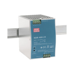 Fuente de Poder Industrial 480W Meanwell NDR48024 Salida 24 VCC/Para Montaje en Riel DIN