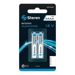 Bateria Alcalina Steren BAT-AAAA2 Tipo AAAA, 1.5V, 242 MAH, 2 Piezas
