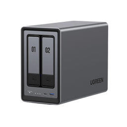 Servidor NAS Ugreen 25242 de 2 Bahías/8GB RAM/Intel N100/SATA III/Max 76TB/No Incluye Disco/Negro