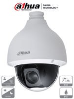 Camara PTZ Antivandalica Dahua DH-SD50225-HC-LA 2MP/ 25X de Zoom Optico/ WDR Real de 120DB/ Starlight/ IP66/ IK10/ BLC/ HLC/ 360° Continuos