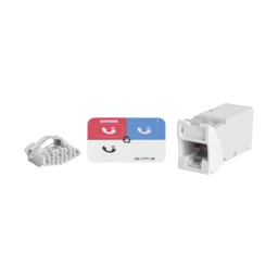 Conector Jack Z-MAX CAT6A Siemon UTP, Montaje Hibrido en Placa de Pared, Color Blanco, Z6A-02