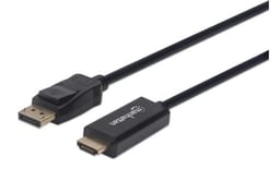 Cable Displayport a HDMI M-M de 1 Metro, 1080P Manhattan 152662 Color Negro