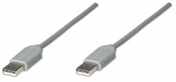 Cable USB A-A Manhattan 317887 de 1.8Metros, color Gris