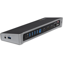 Docking Station USB 3.0 Startech USB3DOCKH2DP 2X Displayport y HDMI 4K Para 3 Monitores/Hub 5X USB-A (1X Fast Charge)/Audio de 3.5MM/Red GBE