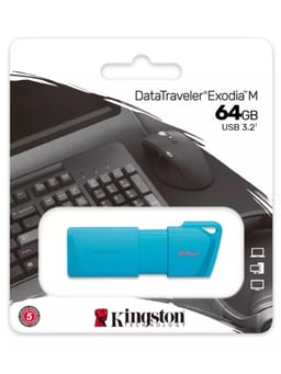 Memoria USB 3.2 64GB Kingston DTXM Exodia Color Turquesa, KC-U2L64-7LB