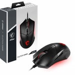 Mouse Alambrico Gamer MSI Clutch GM08, 4200DPI/ 6 Botones/ LED/ 1.8M/ USB/ Color Negro