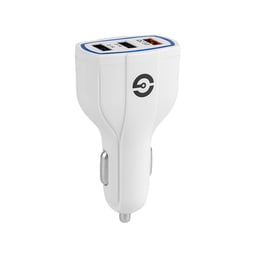 Cargador para Coche Getttech GCC-30FC-01 con 3 Puertos USB/de 10W/Blanco