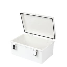 Gabinete de Plastico ABS Precision PST-1929-14E Uso En Intemperie IP66/19X290X140MM/Cierre Por Broche Inoxidable/Permite Cerrado Con Candado y Llave/Color Blanco