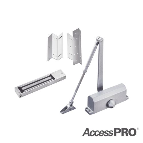 Kit para control de acceso Accesspro chapa magnética de 600LBS / montajes L y Z / cierra puerta para 45-65kg, ACCESSKIT600N