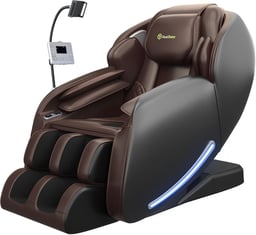 Sillón de Masaje Real Relax FAVOR-06 Brown Para Relajación en Cuerpo Completo/Bluetooth/Café