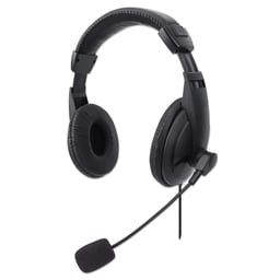 Diadema Audifono Estereo con Microfono Ajustable Manhattan 179843 Alambrico/ USB/ Color Negro