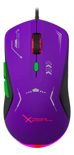 Mouse Gamer Xzeal XZ-401 7200DPI RGB USB COLOR MORADO