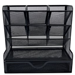 Organizador Nextep Ne-177X De Malla Metalica / Para Escritorio / Con 11 Secciones / Cajon / Negro
