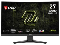 Monitor 27" MSI MAG 275CQDF X24/LCD/Curvo/VA/2xHDMI/DP/2560x1440/FreeSync/400Hz/0.5ms/Negro