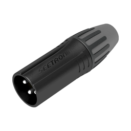 Conector XLR Cable Macho SEETRONIC Carcasa Enchapada En Negro / Contactos Enchapados En Plata / SCMM3-B