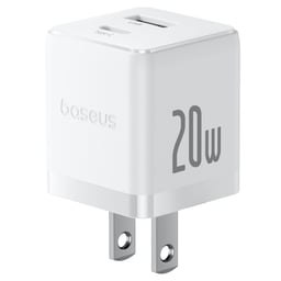 Cargador de Pared Tipo-C + USB-A BASEUS P10111609213-00 20W / Color Blanco