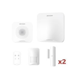KIT de Alarma AX HOME Inalámbrica Hikvision AXHOME-KIT-WIFI, 1 Hub con Batería de Respaldo/1 Llavero/1 PIR/2 Contactos Magnéticos/1 Sirena/Wi-Fi/Compatible con Hik-Connect P2P y Hik-Partner PRO