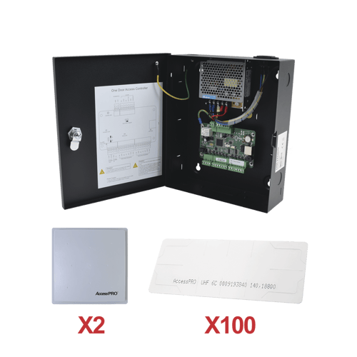Kit P/Automatizar 2 Accesos Vehiculares Hikvision C/Stickers, Incluye Panel, 2 Lectores y 100 Stickers, KIT-UHFSTICKER-02
