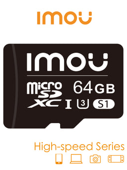 Memoria MicroSDXC 64GB IMOU 95MB/s UHS-I Clase 10 U3 V30 3D TLC NAND Sin Adaptador ST2-64-S1