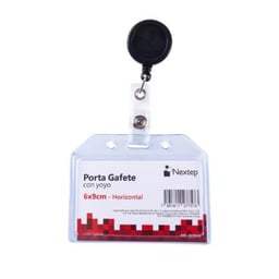 Paquete con 12 Piezas de Porta Gafete Nextep NE-352HY de Plástico Flexible/6 x 9 cm/Con Yoyo/Horizontal