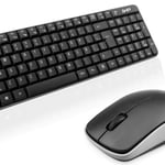 Kit Teclado y Mouse Inalambrico Ghia GT4000BG Compacto Negro/ Gris