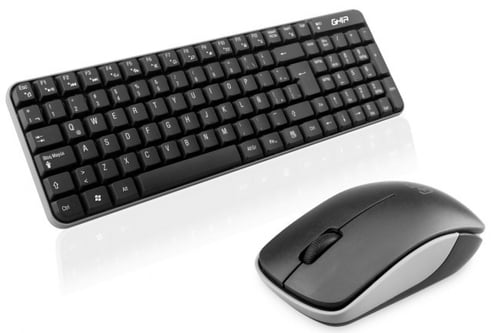 Kit Teclado y Mouse Inalambrico Ghia GT4000BG Compacto Negro/ Gris