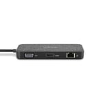 Docking Station Kensington SD1650P / HUB USB-C Macho / 1xUSB-C / 2xUSB 3.2 / 1xHDMI / 1xVGA / 1xRJ-45 / Portátil / 0.28m / Color Gris-Negro