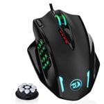Mouse Gaming RGB Redragon Impact, Alambrico/ 18 Botones/ 12,400DPI, M908
