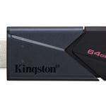 Memoria USB 64GB Kingston DTXON/64GB Datatraveler Exodia Onyx, USB 3.2, Color Negro
