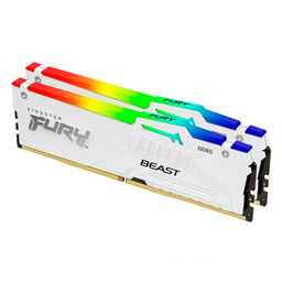 Memoria DDR5 32GB 6000MHz Kingston Fury Beast (2X16GB) / Blanco / DIMM / CL30 / EXPO / KF560C30BWEK2-32