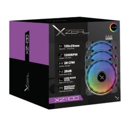 Kit de 3 Ventiladores XZEAL XZ1100 ARGB Led 120MMX25MM/ 1200RPM Color Negro, XZVE100B
