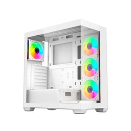 Gabinete Xzeal Yrden XZ-140 / Midi-Tower / Ventana Cristal Templado / Sin Fuente / 4 Ventiladores ARGB / Color Blanco / ATX / Micro-ATX / Mini-ITX / XZCGB08W