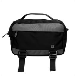 Cangurera TechZone TZFND06-N con Múltiples Bolsillos y Correas Portabotellas, Negro-Gris