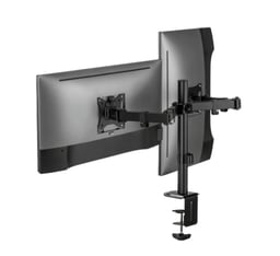 Soporte De Escritorio Para 2 Monitores Soporte Vesa De 75x75mm 100x100mm Acteck AC-934602 / Enforce Zone SM490 / Hasta 9kg / Metal / Color Negro