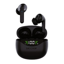 Audífonos inalámbricos Backdrop TWS-3N/Bluetooth/control táctil/caja de carga con pantalla/10m/color negro