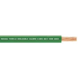 Bobina Cable Eléctrico 6AWG Indiana SLY291GRN/100, 1 Conductor/Cobre/Recubierto THW-LS/19 Hilos/100M/Verde