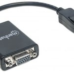 Cable Convertidor Displayport Macho a VGA HD15 Hembra Manhattan 151962, 15CM Activo