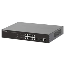 Switch Gigabit Ethernet Intellinet 561167 8 Puertos POE+/2 SFP/Administrable/30W/PTO 140W/Montaje En Rack de 19"/Color Negro