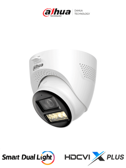Camara Domo IP Dahua DH-HAC-HDW1200TQN-IL-T 2MPx/Lente 2.8mm/Iluminador Dual Inteligente/Audio Bidireccional/Apertura de Hasta 111°/IR 40m/Fabricada en Metal + Plastico