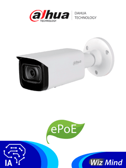 Camara IP Bullet Dahua DH-IPC-HFW5241TN-SE-0360B 2MPX/3.6MM/H.265/IR 80MTS/Deteccion de Rostros/Proteccion Perimetral/Ranura Para MicroSD/IP67/IK10/EPOE/SMD 3.0.