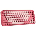Teclado Inalambrico Mecanico Logitech Pop Keys Heartbreaker Mini Rosa Coral Teclas Emoji, 920-010715